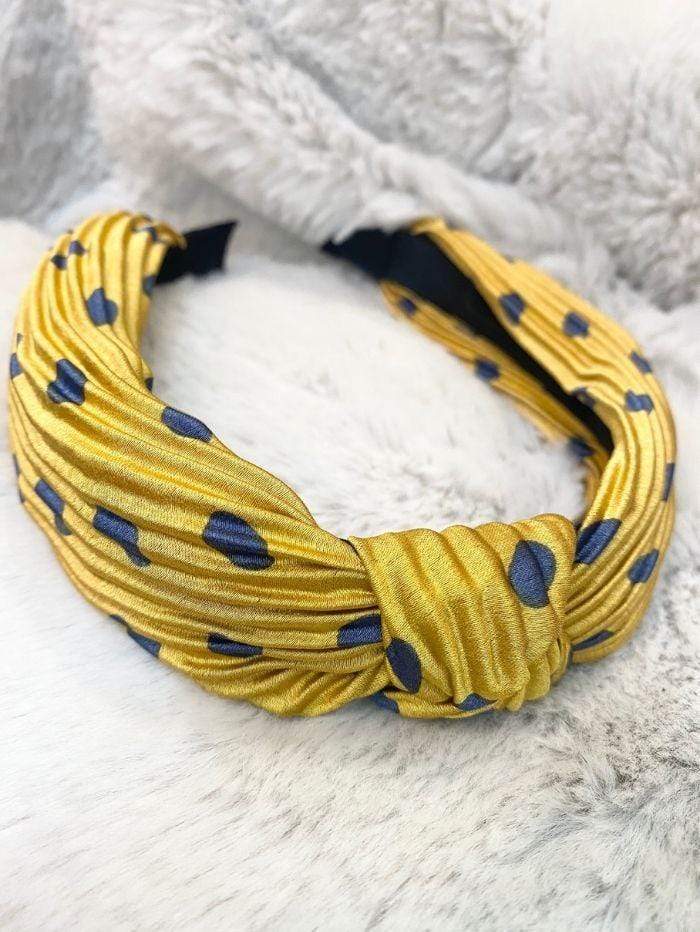 Black Colour Accessories One Size Black Colour Hair Band Spot Gita Dot Yellow 2041 izzi-of-baslow