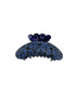 Black Colour Accessories One Size Black Colour Hair Claw Premium Dark Ocean Blue With Paler Blue Sequins 5503 DO-OS izzi-of-baslow