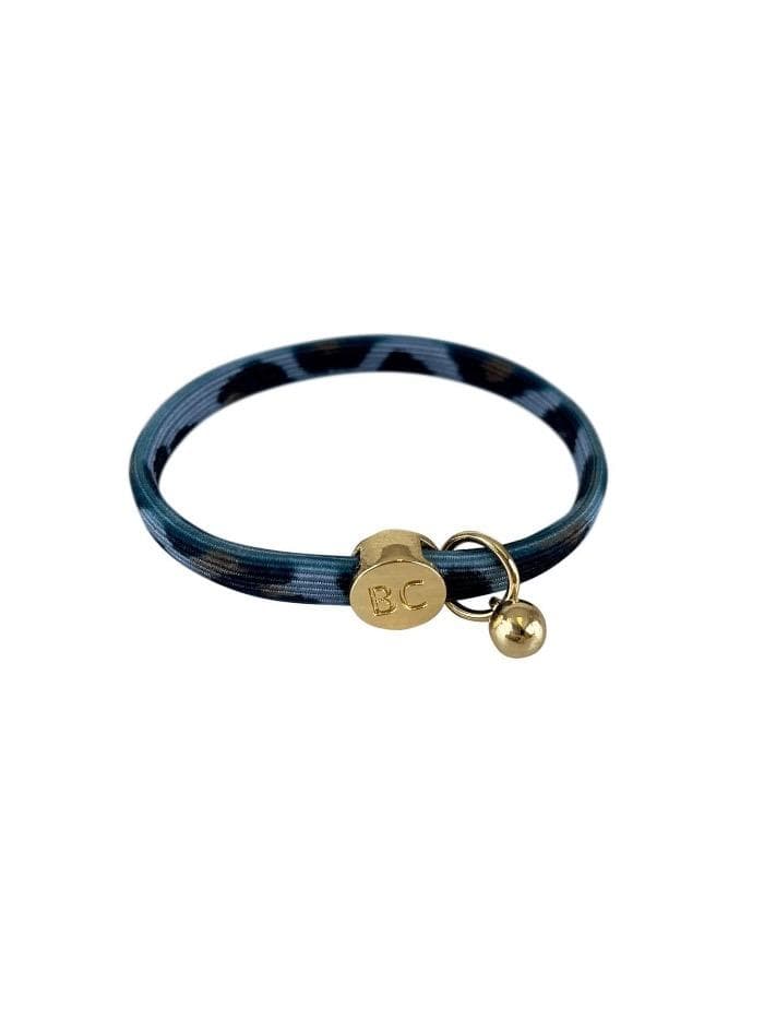 Black Colour Accessories One Size Black Colour Poppy Blue Leo Hair Elastic/Bracelet With Gold Ball Charm 6740 LB izzi-of-baslow