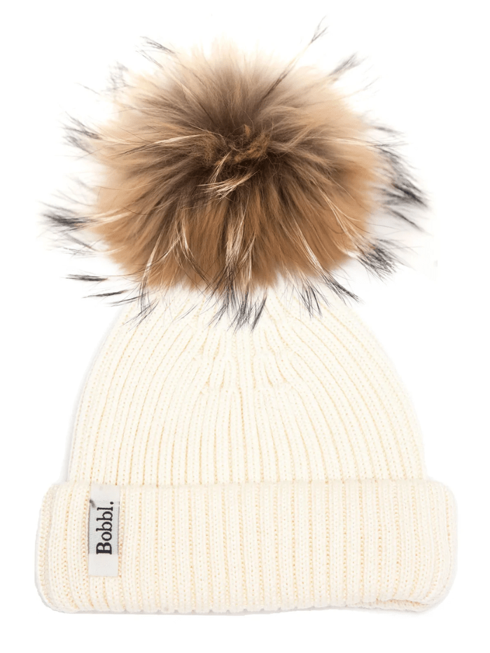 Bobbl Accessories OS Bobbl Classic Cream Wool Beanie Hat Natural Pom Pom izzi-of-baslow