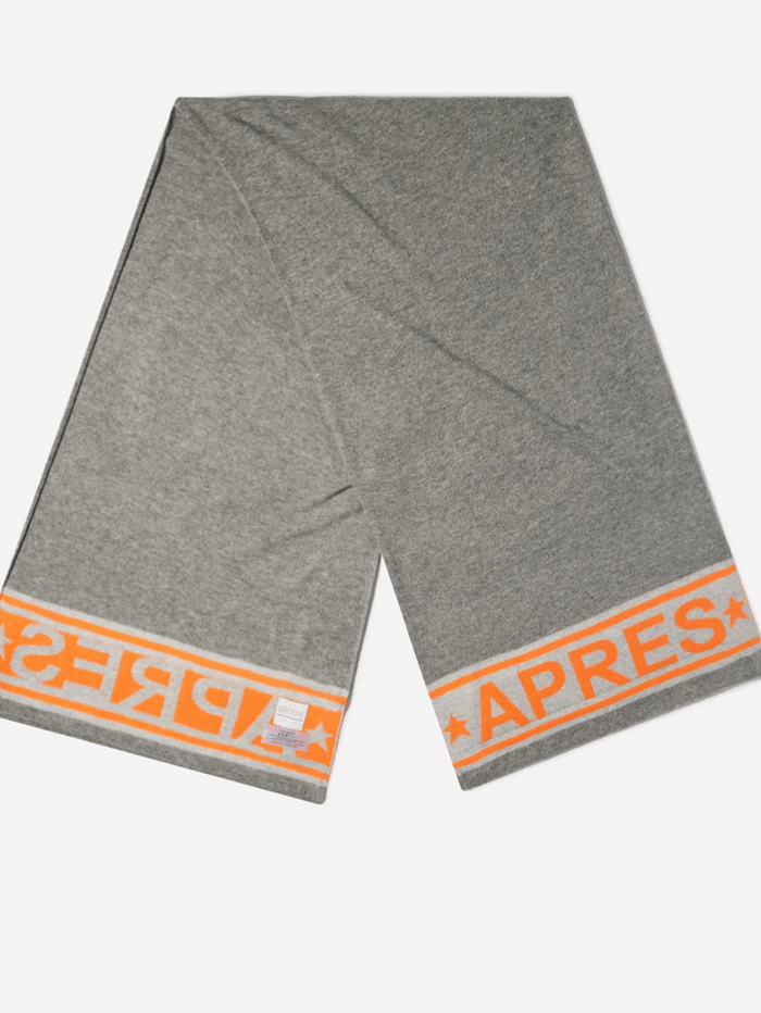 Brodie Cashmere Accessories One Size Brodie Cashmere Apres Dark Grey &amp; Orange Scarf izzi-of-baslow
