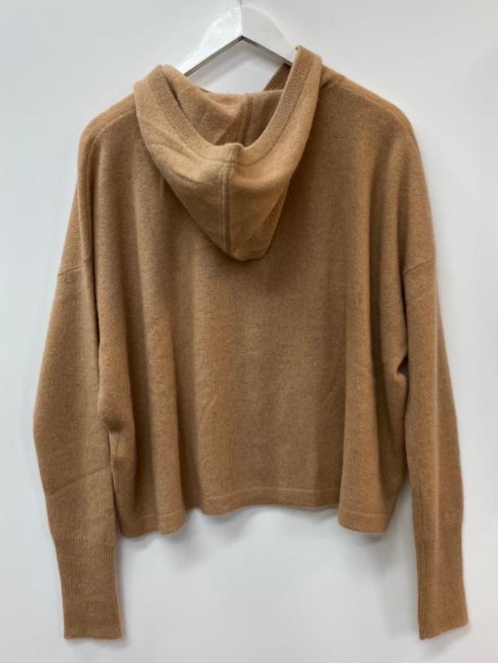 Brodie Cashmere Knitwear Brodie Cashmere Camel Cameron Button Hoodie izzi-of-baslow