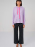 Brodie Cashmere Knitwear Brodie Cashmere Contrast Hoodie Jumper Lavendula and Neon Pink izzi-of-baslow