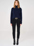 Brodie Cashmere Knitwear Brodie Cashmere Navy Roll Neck Jumper izzi-of-baslow