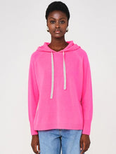 Brodie Cashmere Knitwear Brodie Cashmere Neon Pink and Grey Contrast Hoodie izzi-of-baslow