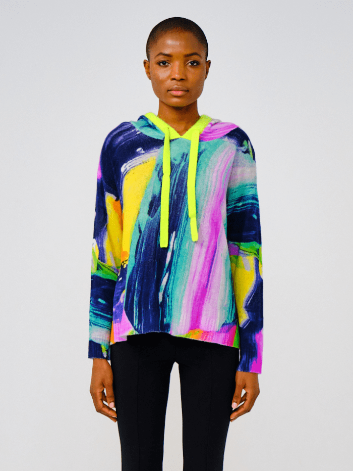 Brodie Cashmere Knitwear Brodie Cashmere Paint Party Hoodie izzi-of-baslow