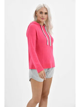 Brodie Cashmere Knitwear Brodie Cashmere Pink Contrast Hoodie izzi-of-baslow