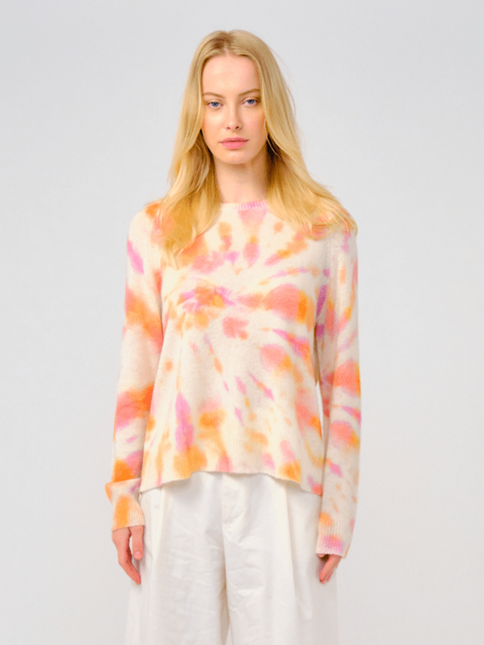 Brodie Cashmere Knitwear Brodie Cashmere Pink &amp; Orange Tropics Jumper izzi-of-baslow