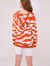 Brodie Cashmere Knitwear Brodie Cashmere ZEBRA Orange Hoodie izzi-of-baslow