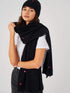 Brodie Cashmere Knitwear One Size Brodie Cashmere Embroidered Heart Scarf Black with Hearts izzi-of-baslow