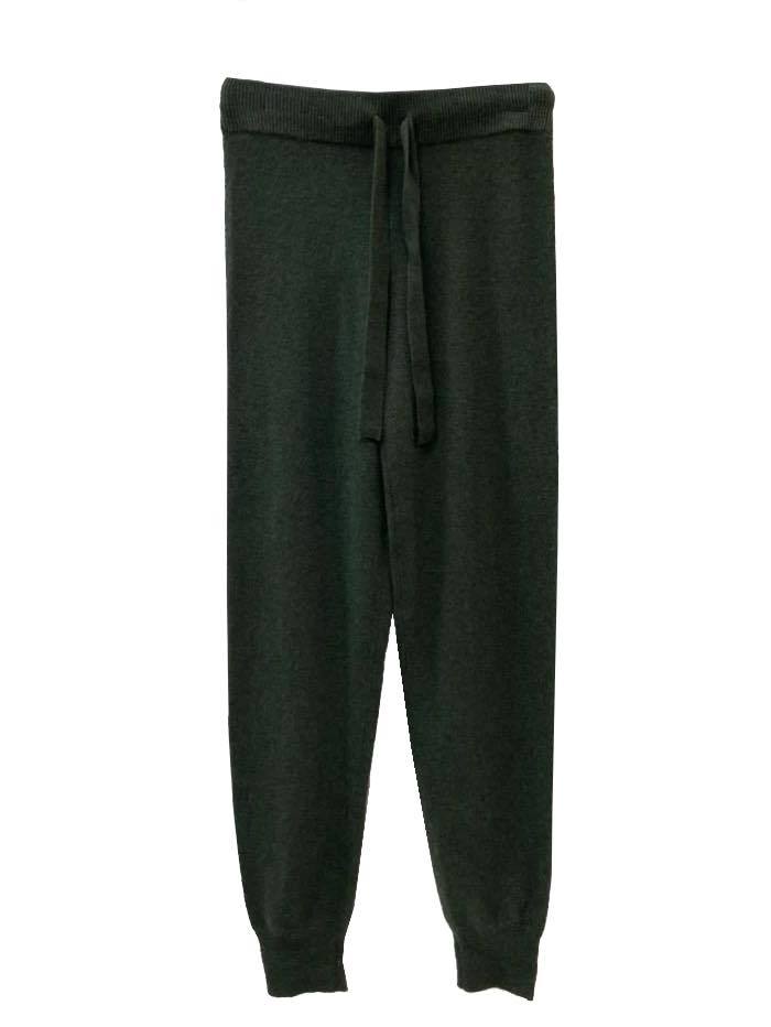 Brodie Cashmere Loungewear Brodie Cashmere Khaki Knit Jogger izzi-of-baslow