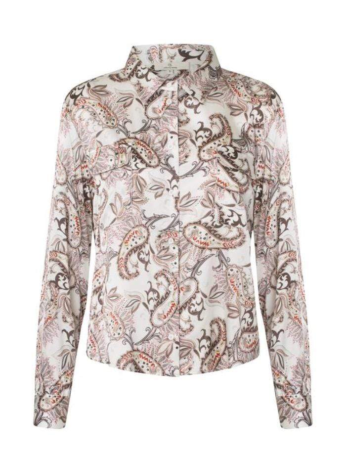 Charlotte Sparre Tops Charlotte Sparre Classic Silk Shirt In Amelia Cream 2428 izzi-of-baslow