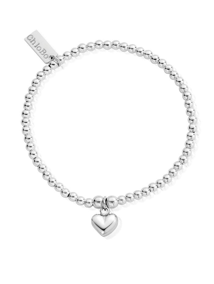 ChloBo Jewellery One Size ChloBo 59 Cute Mini Puffed Heart Bracelet Silver SBCC023A izzi-of-baslow