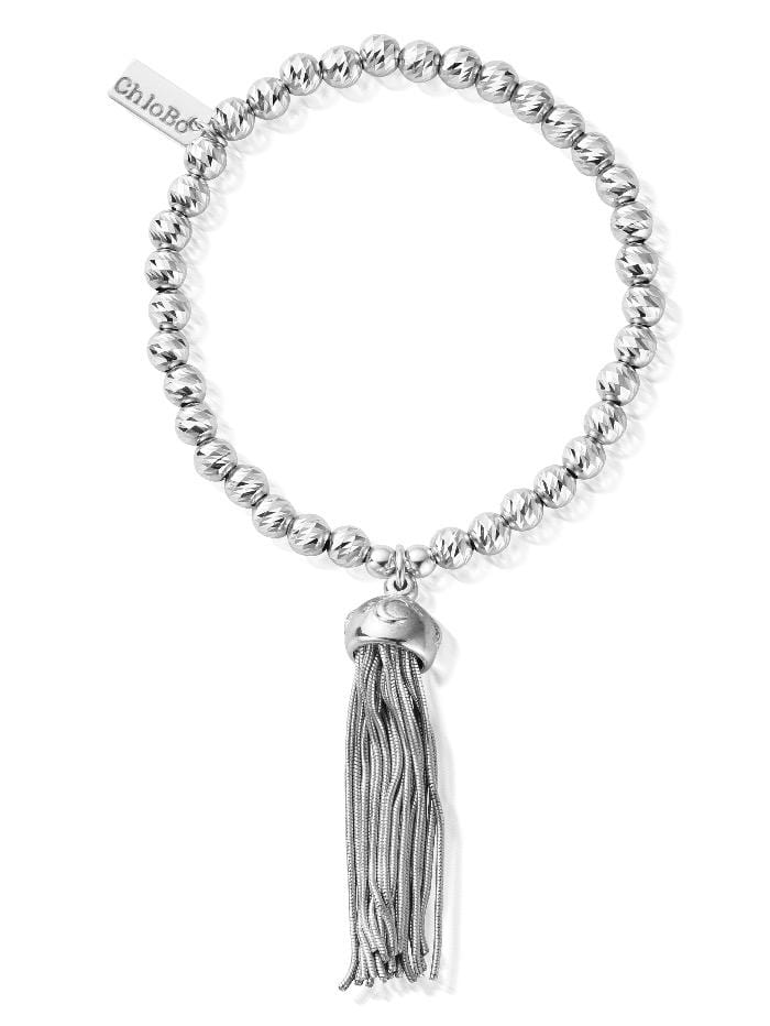 ChloBo Jewellery One Size Chlobo 60 Silver Sparkle Ball Tassel Bracelet SBSBP935 izzi-of-baslow