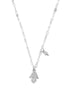 ChloBo Jewellery One Size Chlobo 62 Silver Delicate Chain Hamsa Hand Necklace SNLC012 izzi-of-baslow