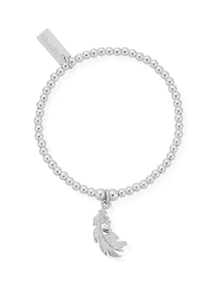 ChloBo Jewellery One Size ChloBo 70 Silver Cute Charm Heart In Feather Bracelet SBCC596 izzi-of-baslow