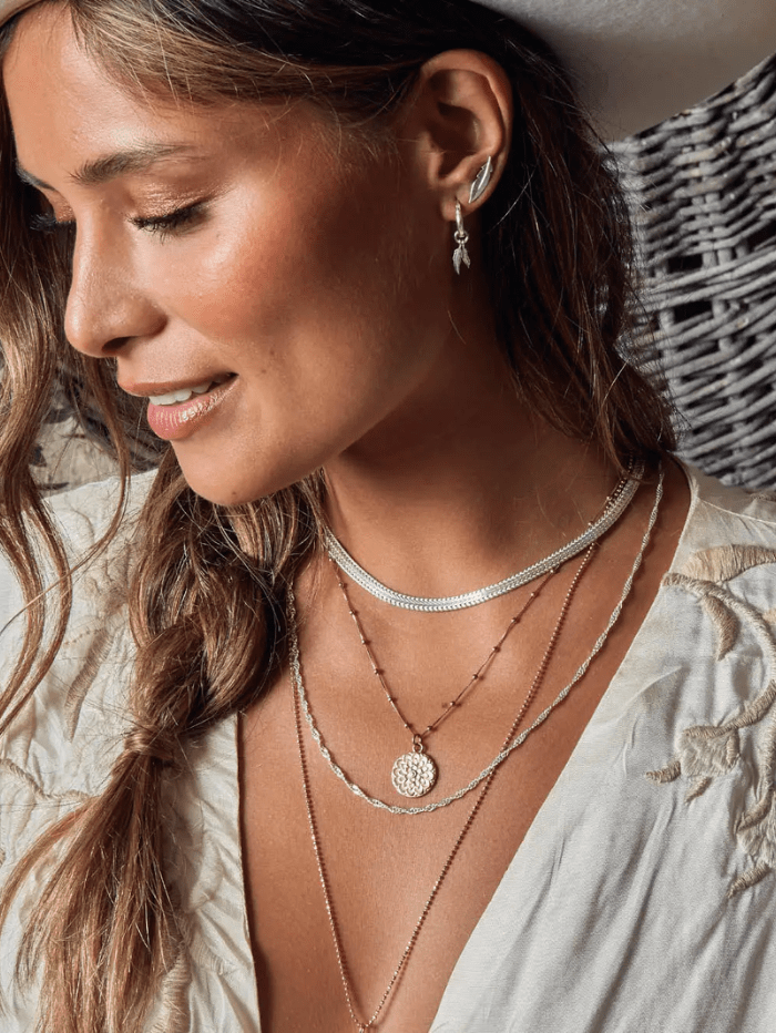 ChloBo Jewellery One Size ChloBo 80 Silver Bobble Chain Moonflower Necklace SNBB721 izzi-of-baslow