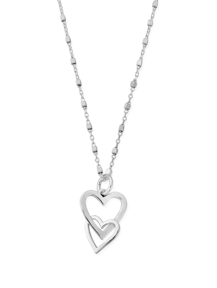 ChloBo Jewellery One Size ChloBo 81 Silver Interlocking Love Heart Necklace SNDC572 izzi-of-baslow