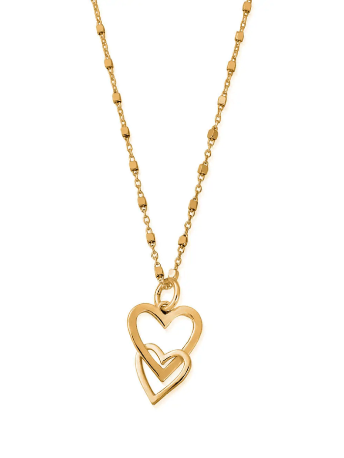 ChloBo Jewellery One Size ChloBo 82 Gold Interlocking Love Heart Necklace GNDC1069 izzi-of-baslow