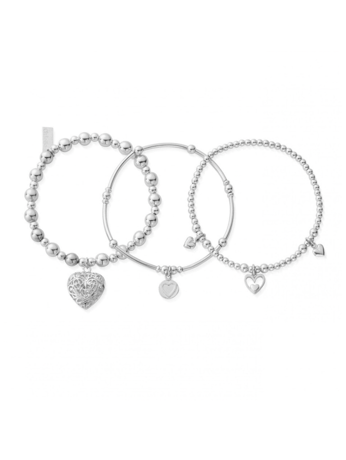 ChloBo Jewellery One Size ChloBo 89 Silver Compassion Stack Of Three Bracelets SBSTA3L izzi-of-baslow