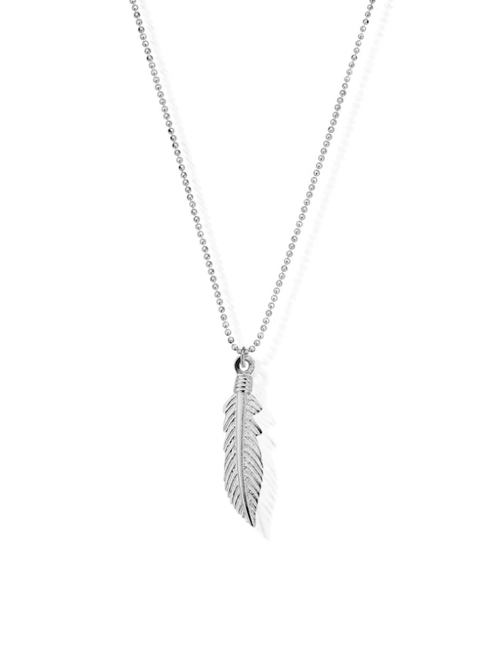 ChloBo Jewellery One Size ChloBo 92 Silver Diamond Cut Chain With Feather Pendant Necklace SCDC2717 izzi-of-baslow