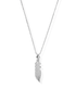 ChloBo Jewellery One Size ChloBo 92 Silver Diamond Cut Chain With Feather Pendant Necklace SCDC2717 izzi-of-baslow