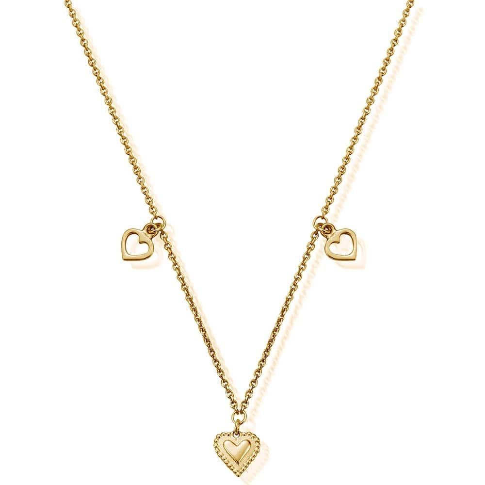 ChloBo Jewellery One Size ChloBo Cherabella Triple Heart Necklace Gold Plated GNTH847 izzi-of-baslow