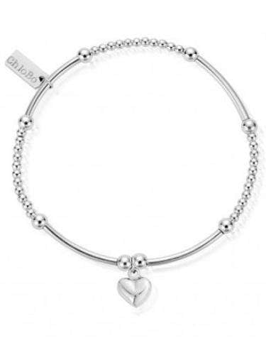 ChloBo Jewellery One Size ChloBo Cute Mini Puffed Heart Bracelet Silver SBCC023 izzi-of-baslow