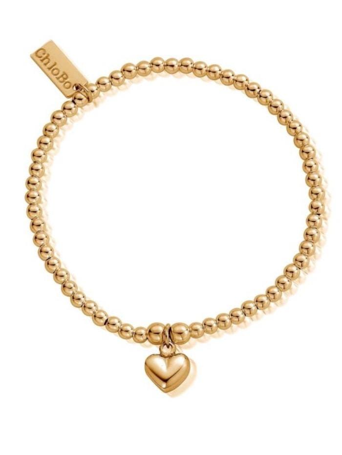 ChloBo Jewellery One Size ChloBo Gold Cute Charm Puffed Heart Bracelet GBCC067 izzi-of-baslow