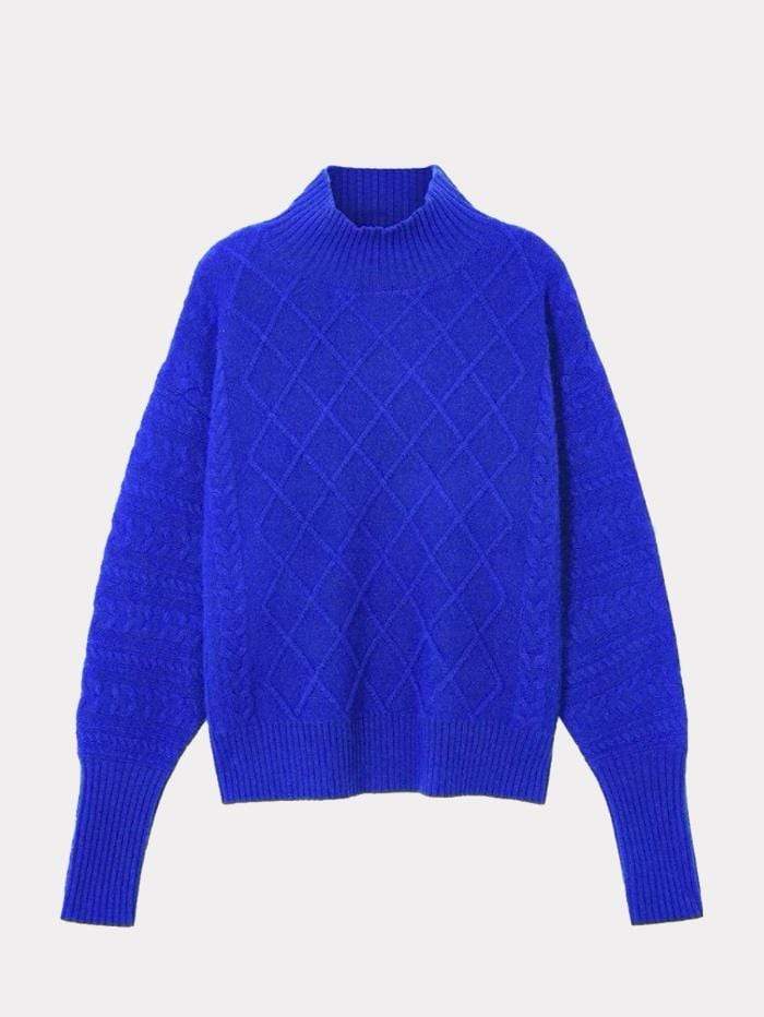 Cocoa Cashmere Knitwear Cocoa Cashmere Electric Blue Holly Jumper CC3278 izzi-of-baslow