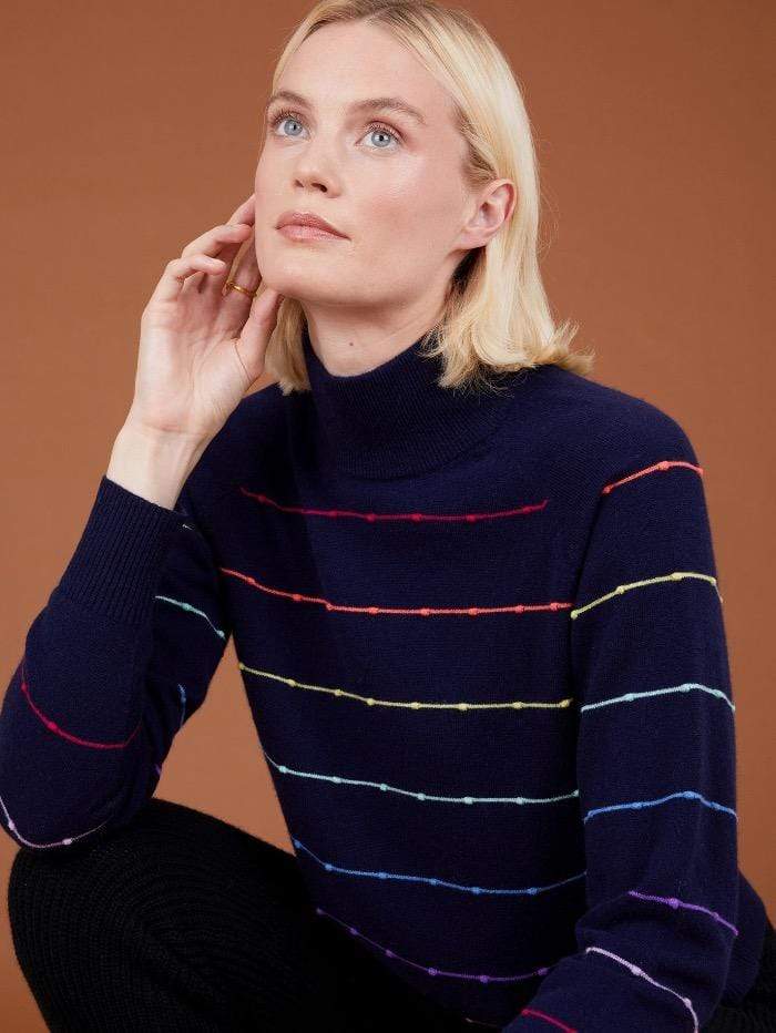 Cocoa Cashmere Knitwear Cocoa Cashmere Eloise Jumper Navy CC5053 izzi-of-baslow