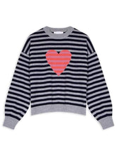 Cocoa Cashmere Knitwear Cocoa Cashmere Heart Jumper Navy CC4070 izzi-of-baslow