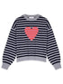 Cocoa Cashmere Knitwear Cocoa Cashmere Heart Jumper Navy CC4070 izzi-of-baslow
