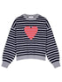 Cocoa Cashmere Knitwear Cocoa Cashmere Heart Jumper Navy CC4070 izzi-of-baslow