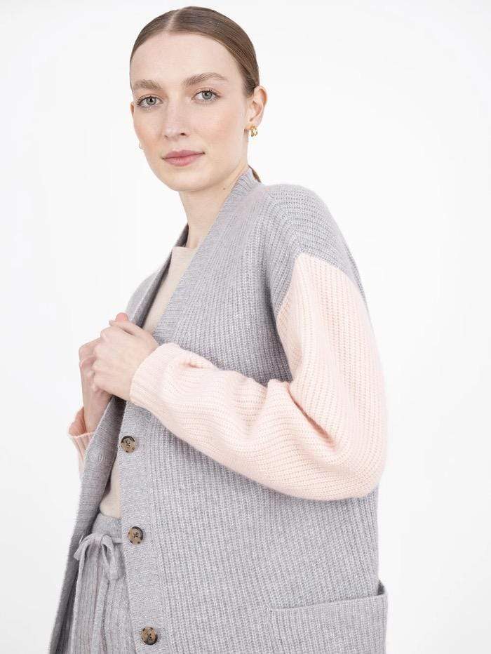 Cocoa Cashmere Knitwear Cocoa Cashmere Jasmine Cardigan Grey CC4036 izzi-of-baslow