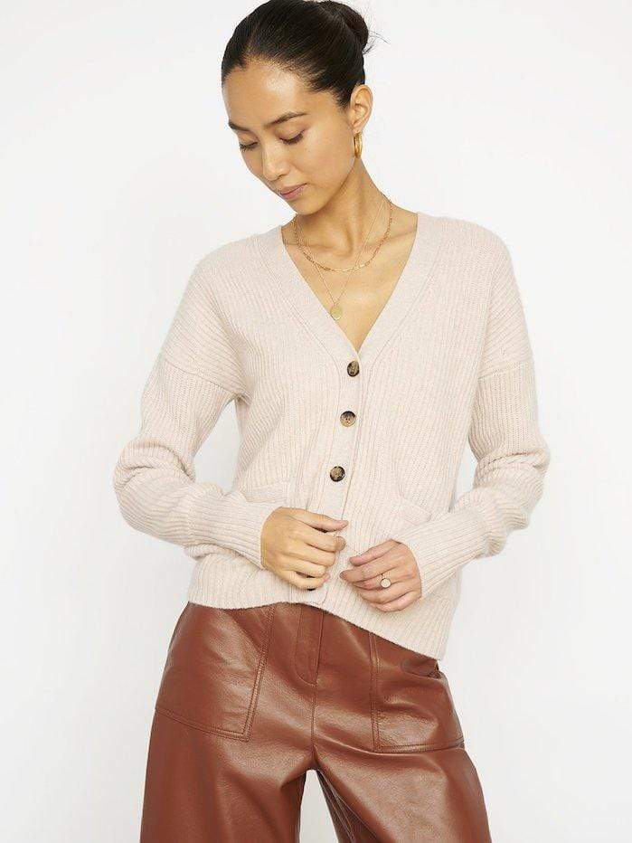 Cocoa Cashmere Knitwear Cocoa Cashmere Oatmeal Stevie Cardigan CC3289 izzi-of-baslow