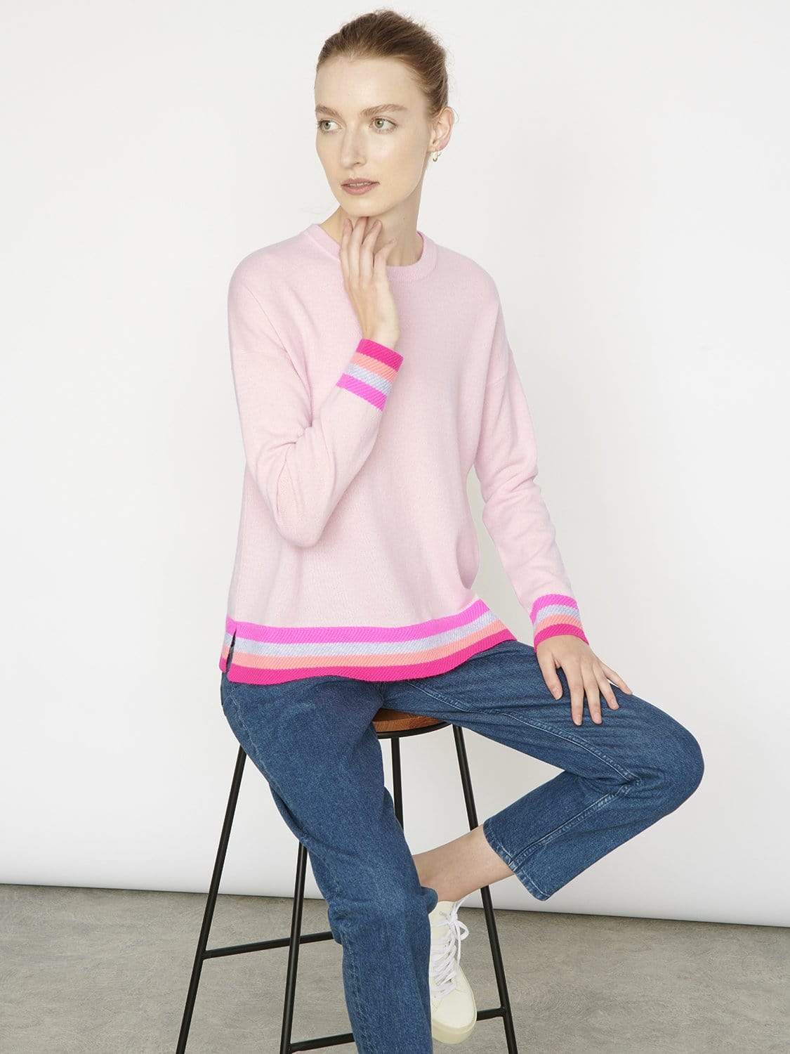 Cocoa Cashmere Knitwear Cocoa Cashmere Pink Eleanor Jumper CC3076 izzi-of-baslow