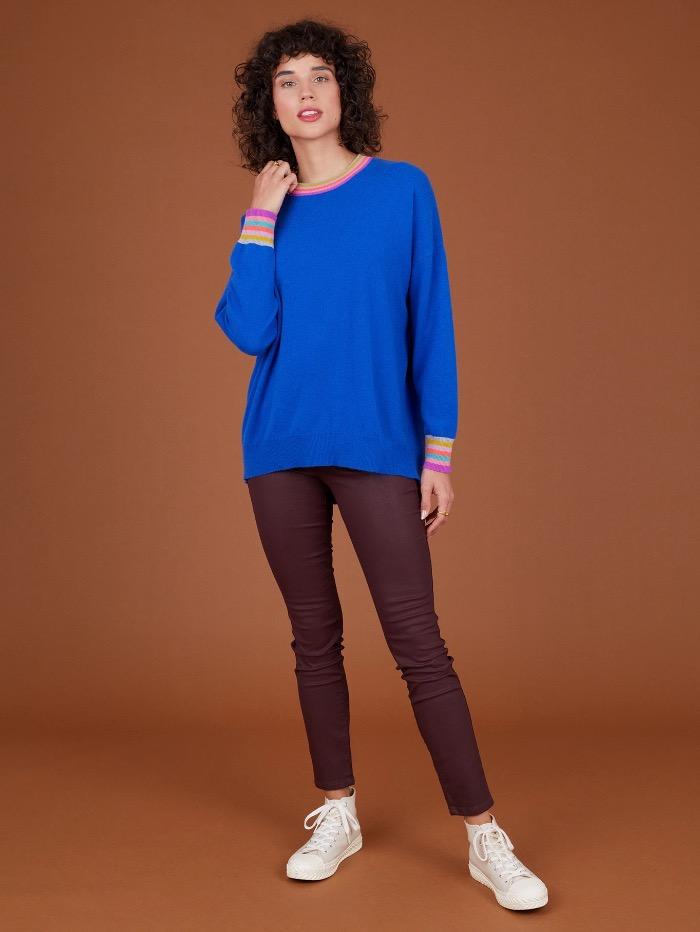 Cocoa Cashmere Knitwear Cocoa Cashmere Samara Jumper Royal Blue CC5060 izzi-of-baslow