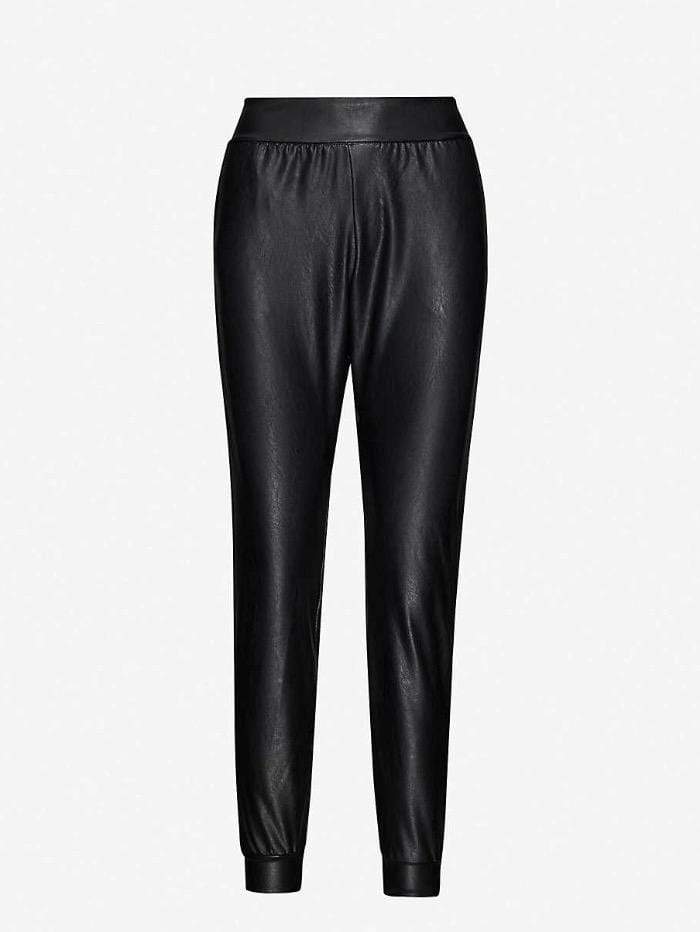 Commando Loungewear Commando Black Vegan Leather Jogger SLG45 izzi-of-baslow