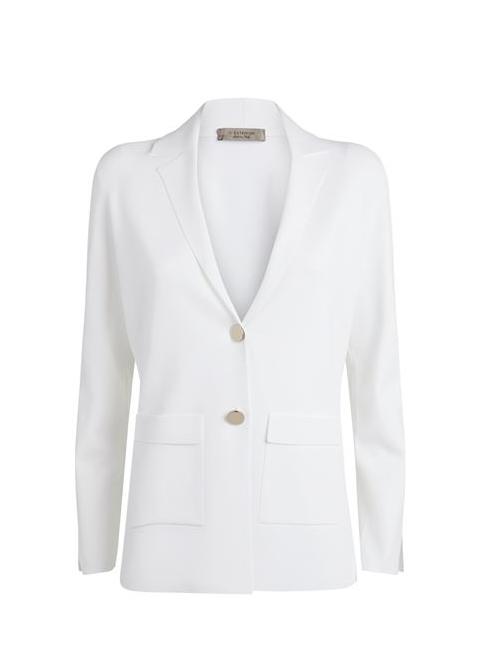 D.Exterior Coats and Jackets D.Exterior Knitted Jacket White 50226 izzi-of-baslow