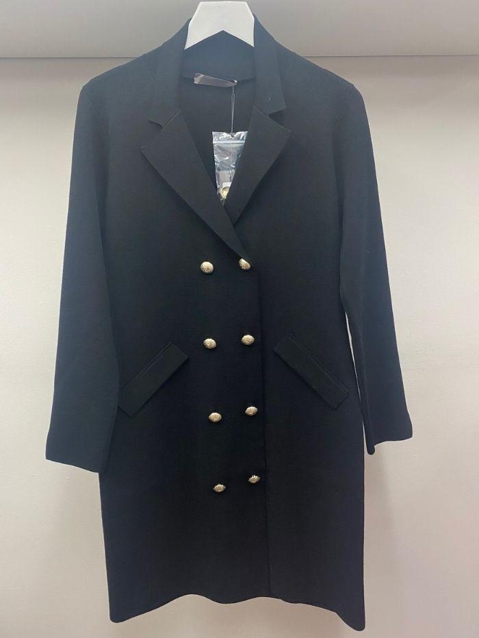 D.Exterior Coats &amp; Jackets D.Exterior Black Knitted Jacket 51354 izzi-of-baslow
