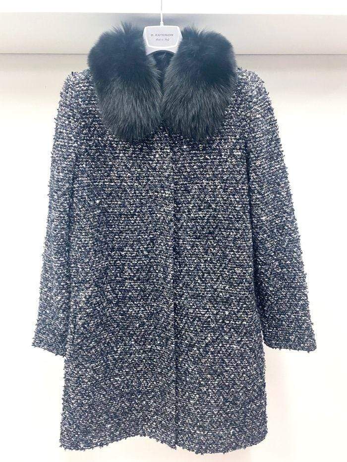 D.Exterior Coats &amp; Jackets D.Exterior Black/Multi Knitted Coat 51651 izzi-of-baslow