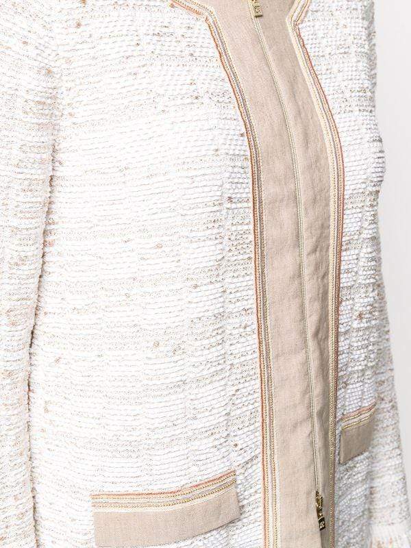 D.Exterior Coats &amp; Jackets D.Exterior Cream and Oatmeal Knitted Jacket 50543 izzi-of-baslow