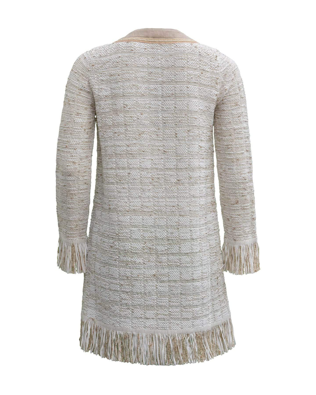 D.Exterior Coats &amp; Jackets D.Exterior Cream and Oatmeal Knitted Jacket 50543 izzi-of-baslow