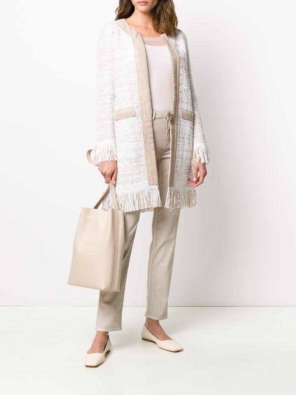 D.Exterior Coats &amp; Jackets D.Exterior Cream and Oatmeal Knitted Jacket 50543 izzi-of-baslow