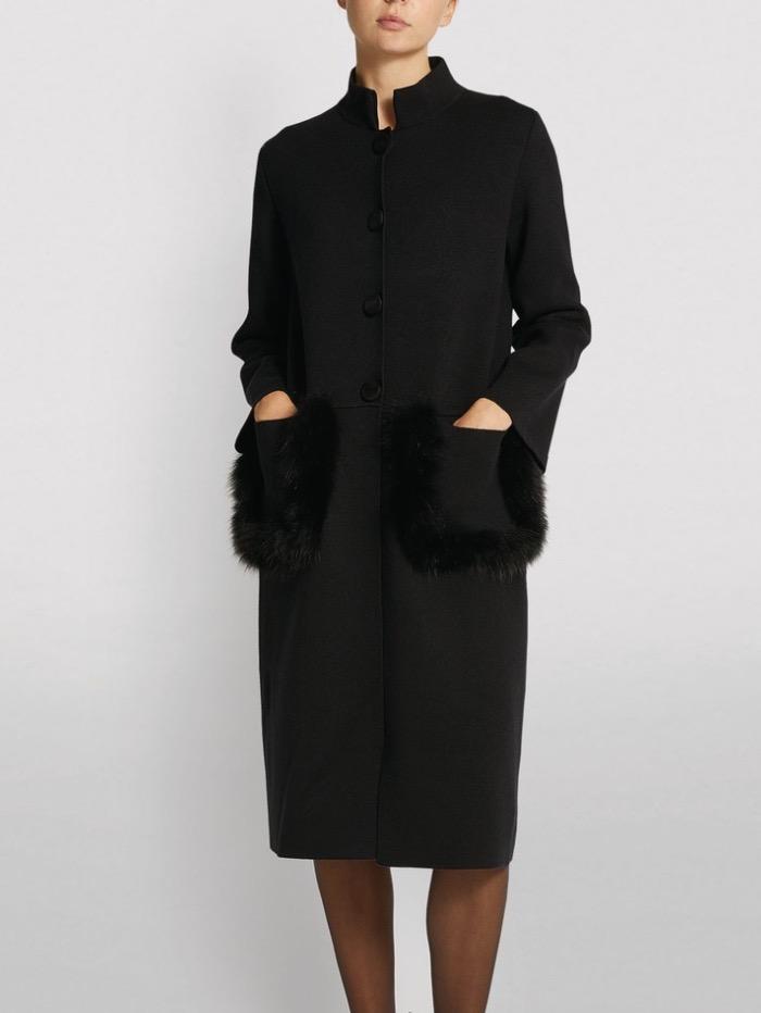 D.Exterior Coats &amp; Jackets D.Exterior Knitted Black Coat 51114 2NERO izzi-of-baslow