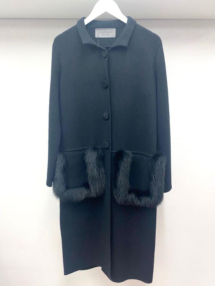 D.Exterior Coats &amp; Jackets D.Exterior Knitted Black Coat 51114 izzi-of-baslow