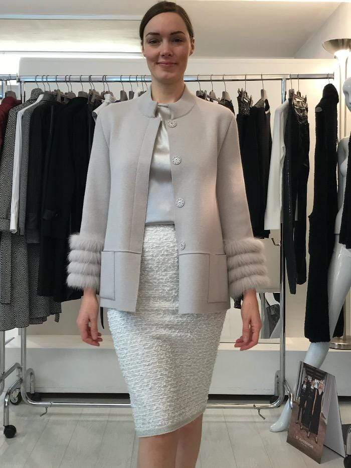 D.Exterior Coats & Jackets D.Exterior Taupe Knitted Jacket 51123 12RES izzi-of-baslow