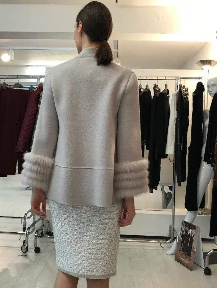 D.Exterior Coats &amp; Jackets D.Exterior Taupe Knitted Jacket 51123 12RES izzi-of-baslow