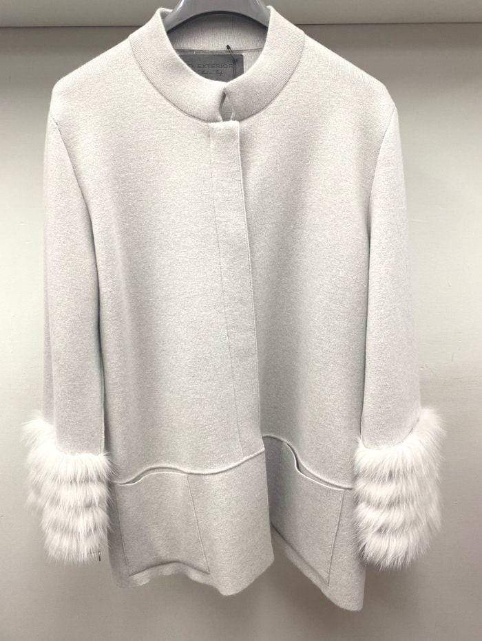 D.Exterior Coats &amp; Jackets D.Exterior Taupe Knitted Jacket 51123 izzi-of-baslow